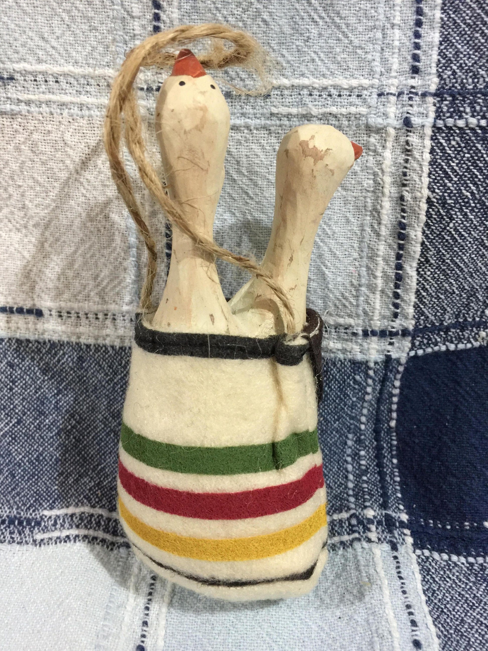 Three Geese in a Bag Vintage Ornament