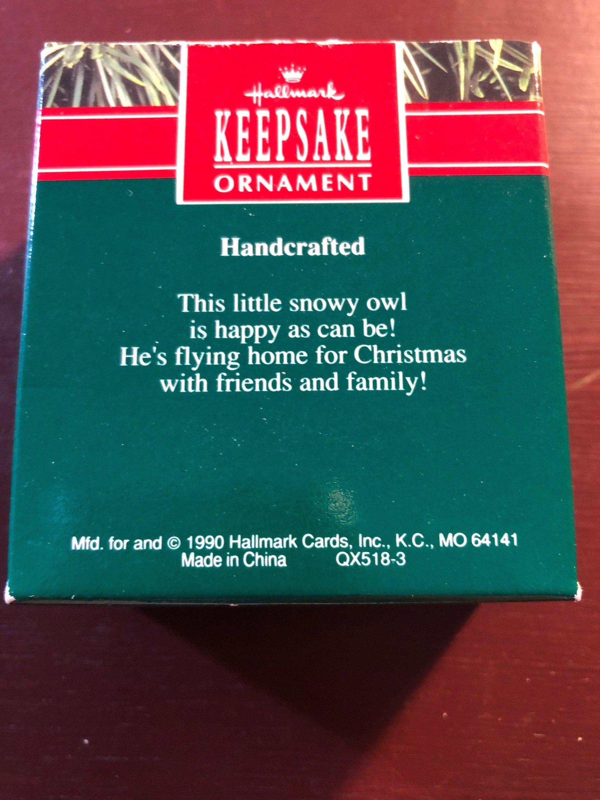 Hallmark, Home for the Owlidays, Vintage 1990, Keepsake, Ornament, QX5183