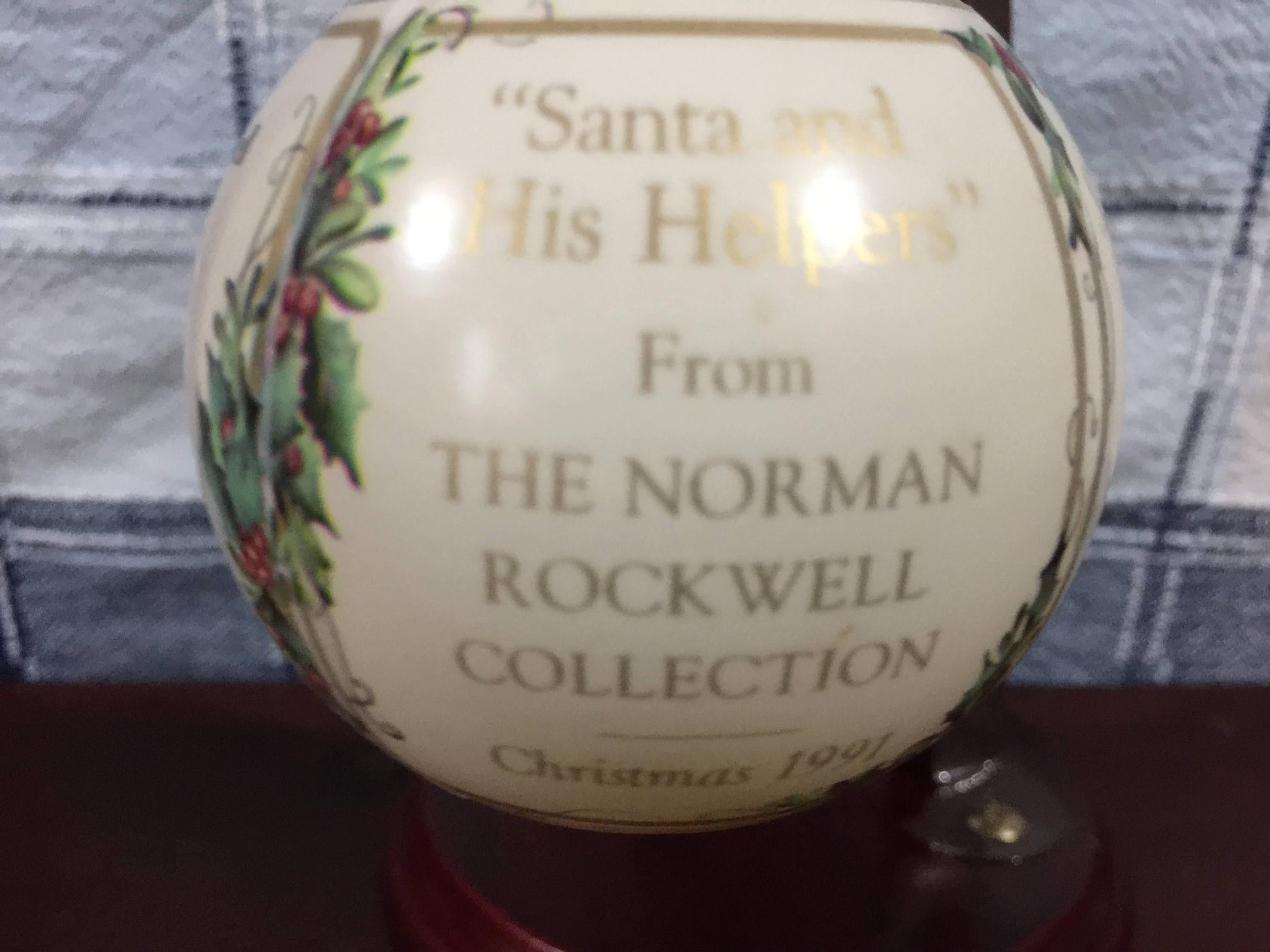 Hallmark Norman Rockwell Christmas ornament dated 1991 Santa and his Helpers