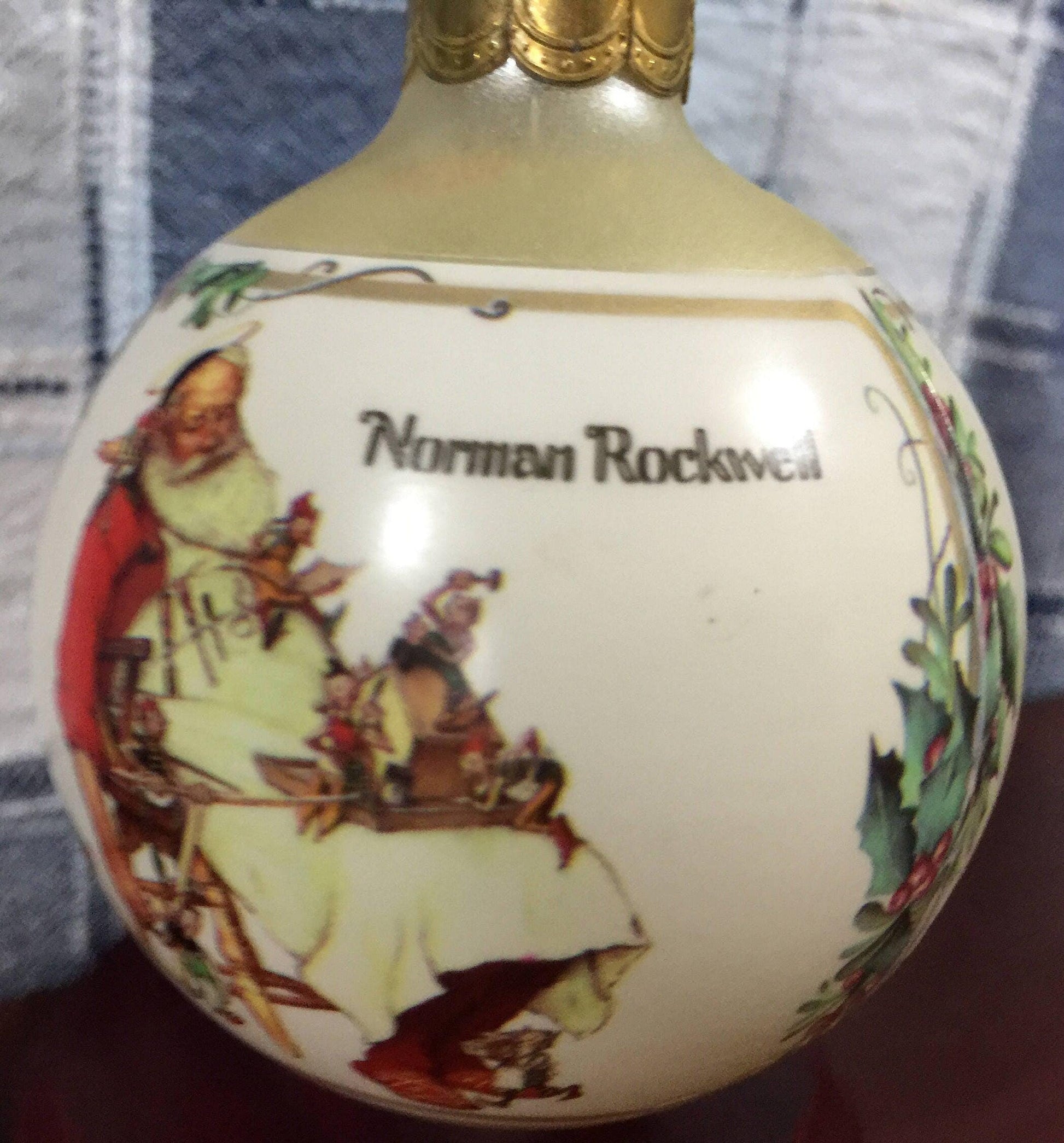 Hallmark Norman Rockwell Christmas ornament dated 1991 Santa and his Helpers