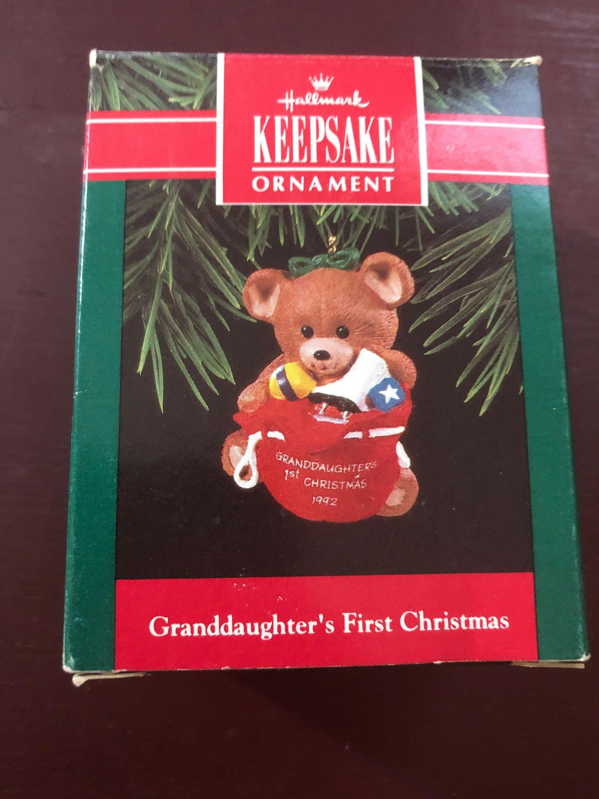 Hallmark, Granddaughter's First Christmas, Dated 1992, Keepsake Ornament, QX4634, Handcrafted