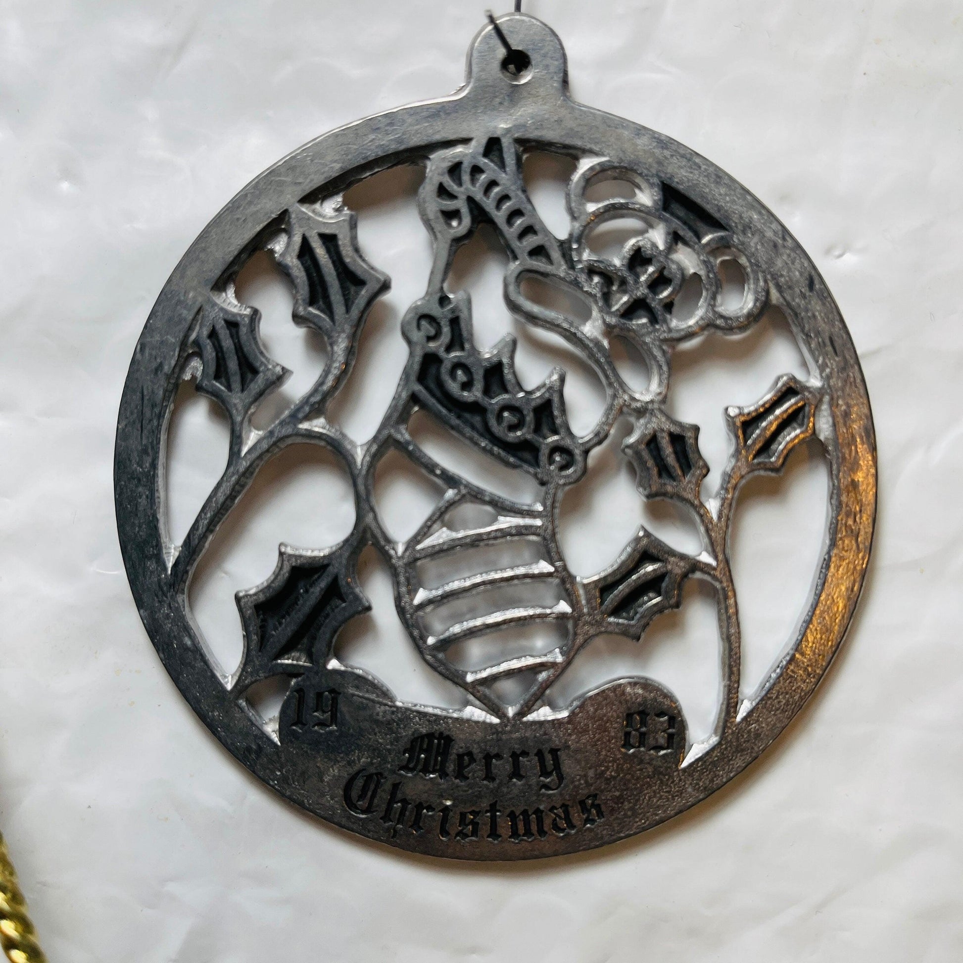 Pewter, Remember the Children, Merry Christmas, Dated 1983, Ornament