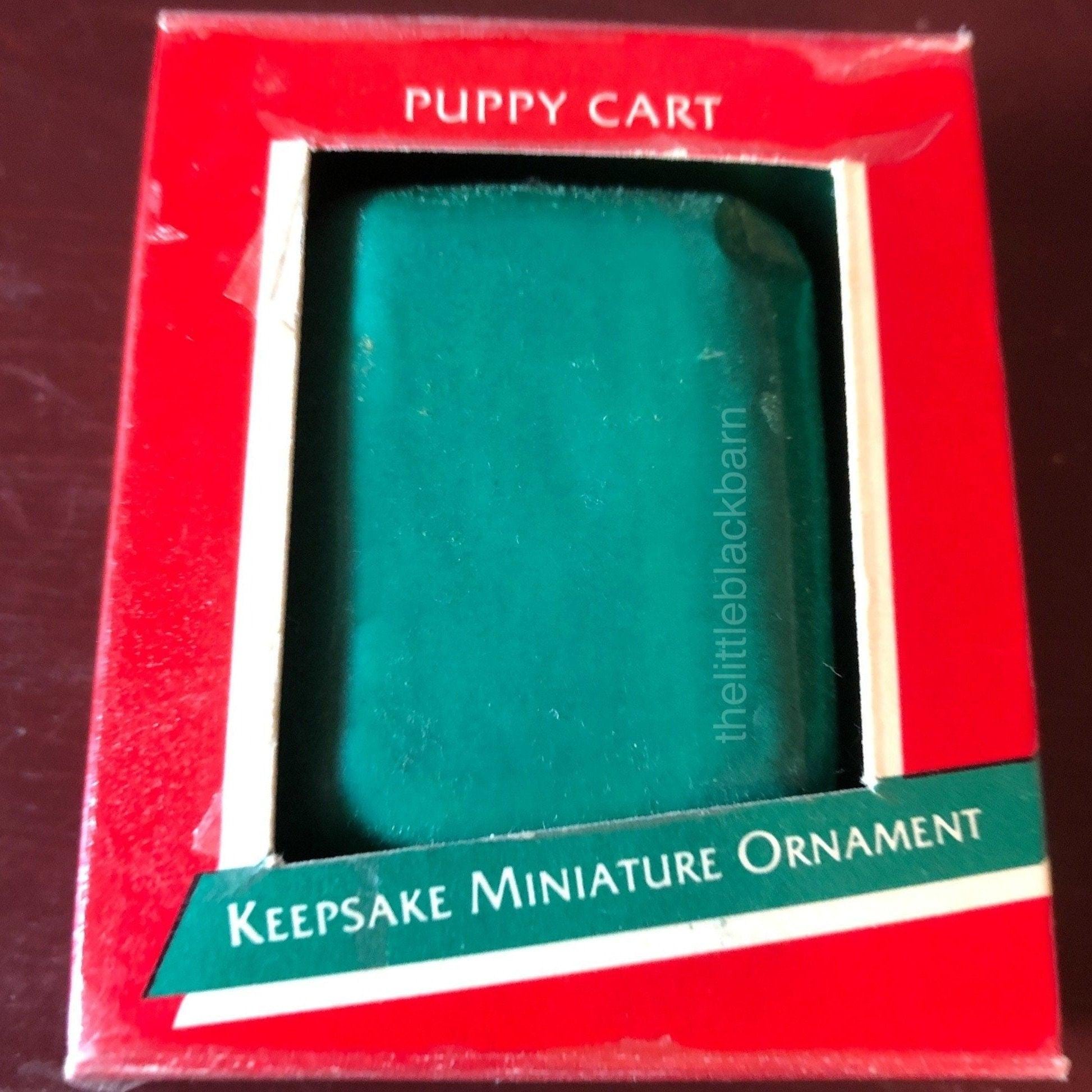 Hallmark, Puppy Cart, Miniature, Vintage 1989, Keepsake Ornament, QXM5715