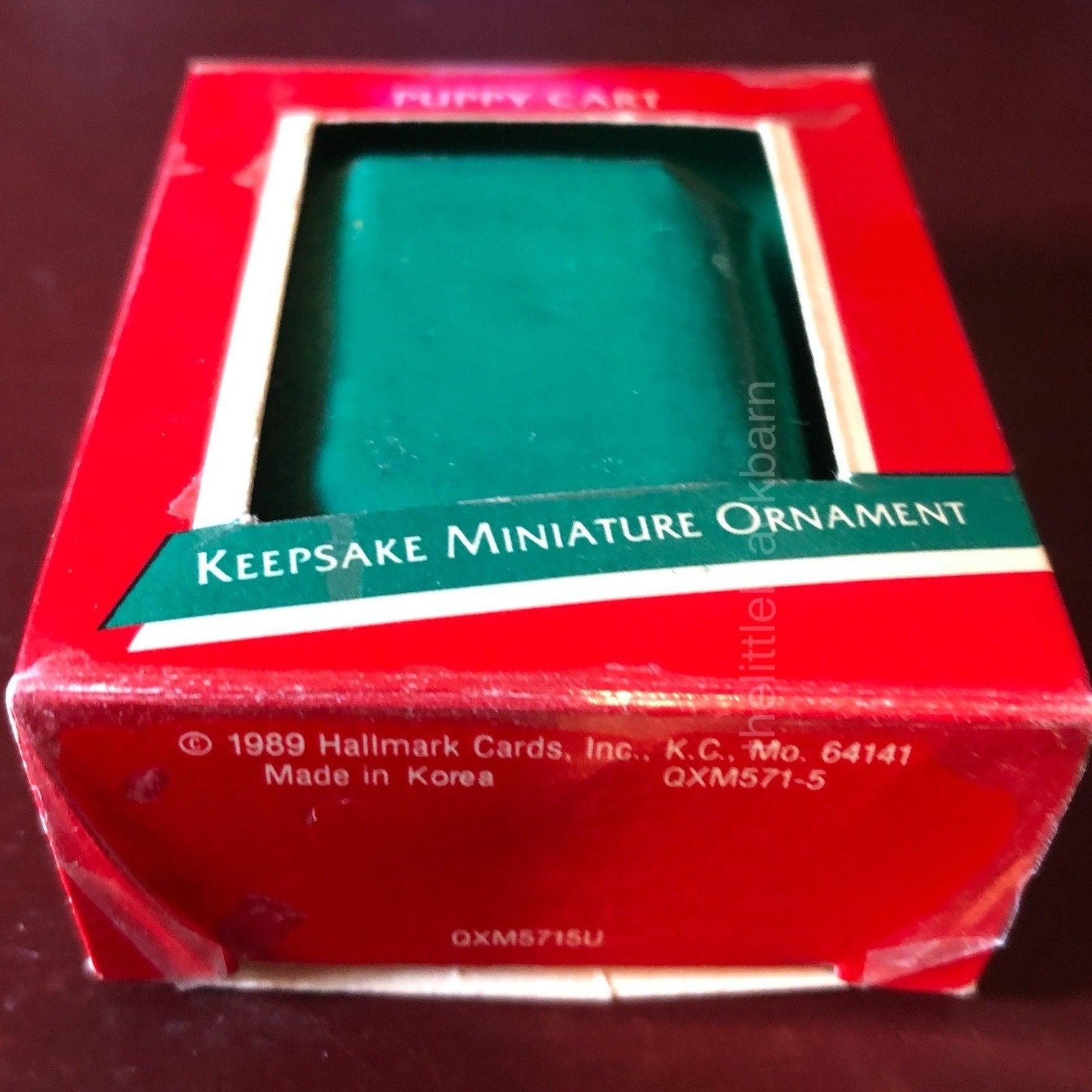 Hallmark, Puppy Cart, Miniature, Vintage 1989, Keepsake Ornament, QXM5715
