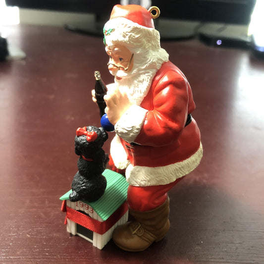 Hallmark, Playful Pals, Coca-Cola Santa, Dated 1993, Keepsake Ornament,  QX5742
