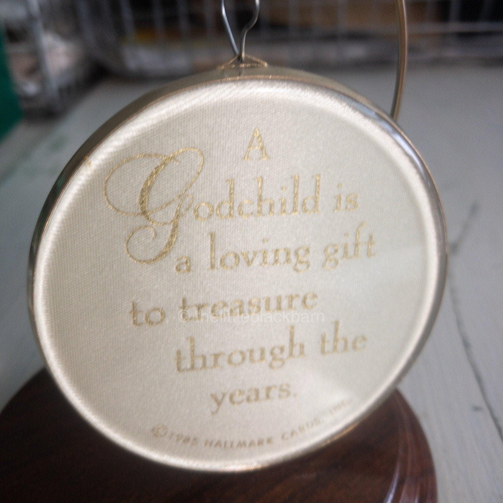 Hallmark, Godchild, Dated 1985, Satin, Keepsake Ornament, QX3802*
