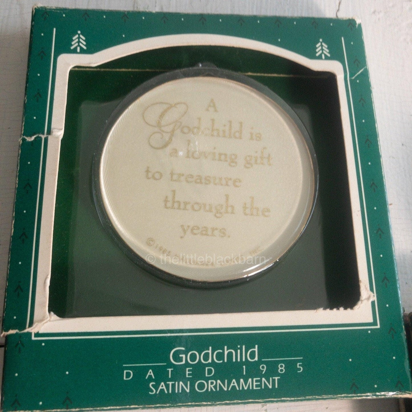 Hallmark, Godchild, Dated 1985, Satin, Keepsake Ornament, QX3802*