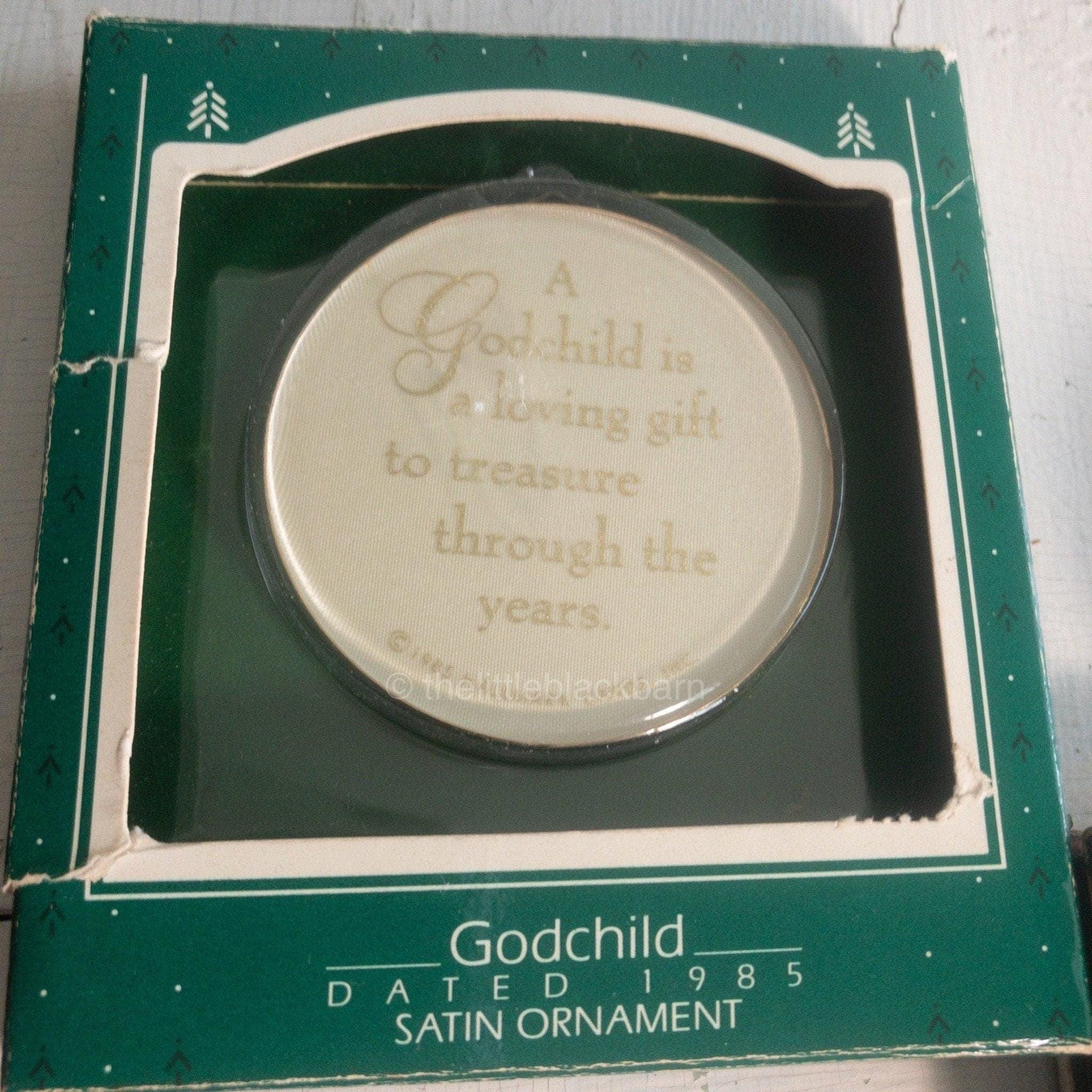Hallmark, Godchild, Dated 1985, Satin, Keepsake Ornament, QX3802*