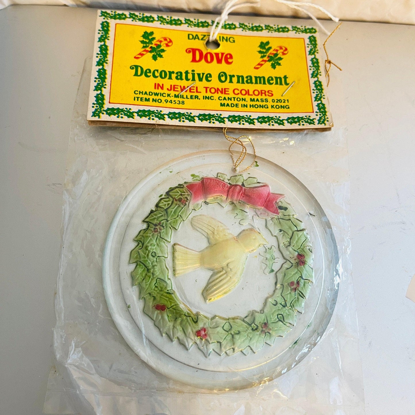 Chadwick-Miller, Dazzling Dove, In Jewel Tone Colors, Vintage Acrylic Ornament