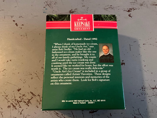 Hallmark Uncle Art's Ice Cream 1992 Keepsake Ornament Qx500-1