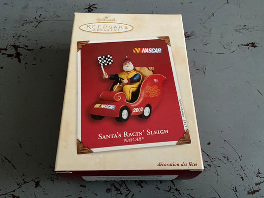 Hallmark Santa's Racin' Sleigh 2002 NASCAR Keepsake Ornament QXI5306