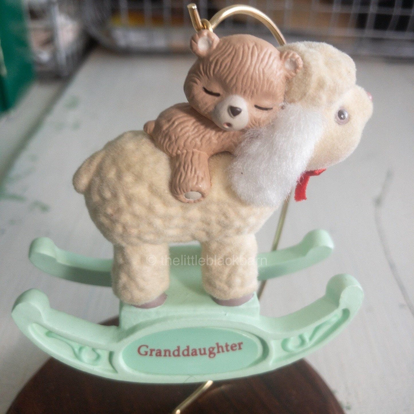 Hallmark, A Child's Christmas, Granddaughter,Dated 1992, Keepsake Ornament, QX4574* *Rocking Horse, Dated 1992, Keepsake Ornament,