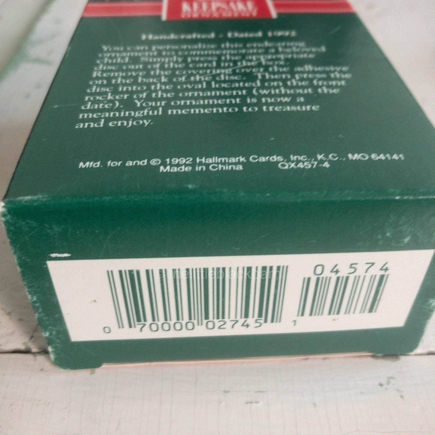 Hallmark, A Child's Christmas, Granddaughter,Dated 1992, Keepsake Ornament, QX4574* *Rocking Horse, Dated 1992, Keepsake Ornament,