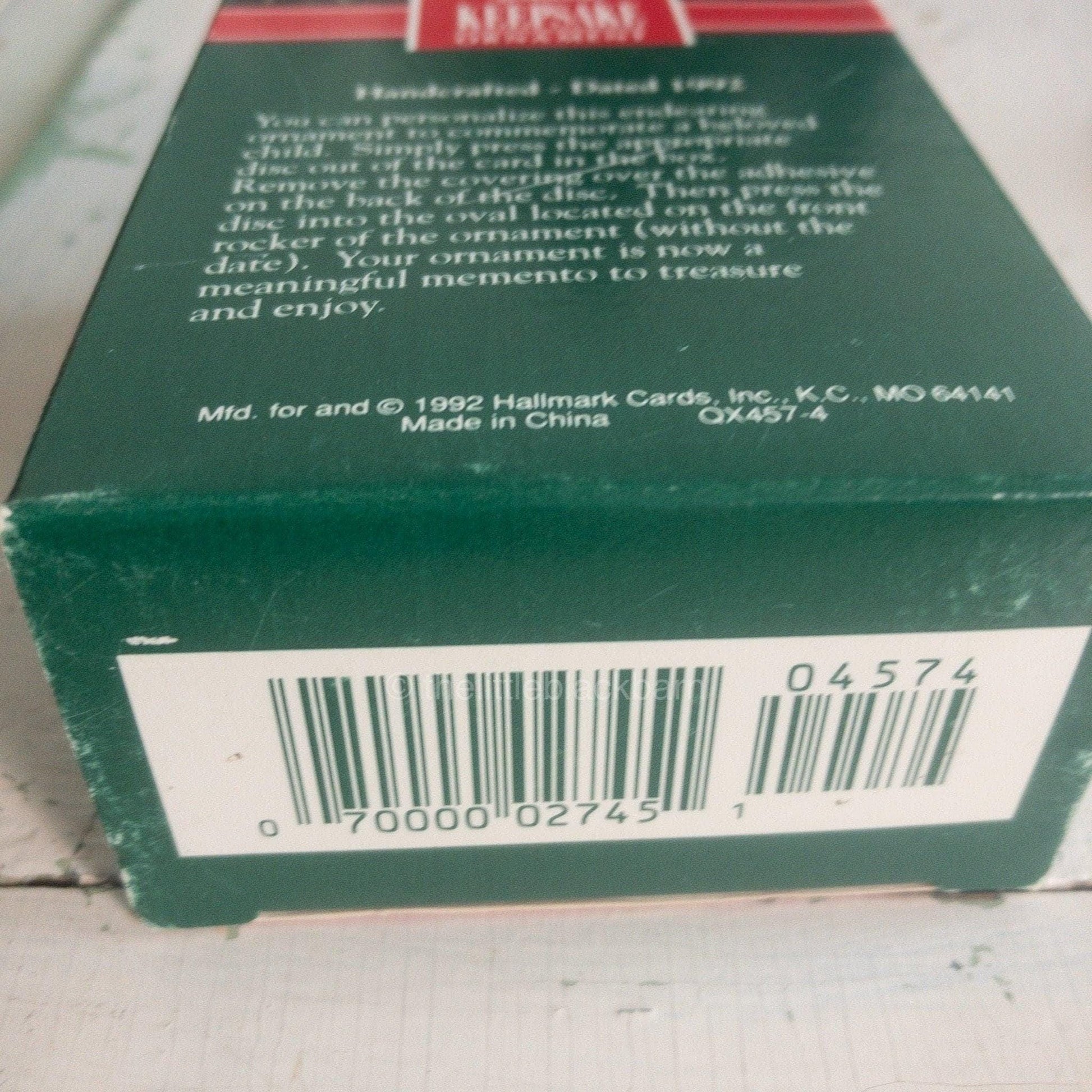 Hallmark, A Child's Christmas, Granddaughter,Dated 1992, Keepsake Ornament, QX4574* *Rocking Horse, Dated 1992, Keepsake Ornament,