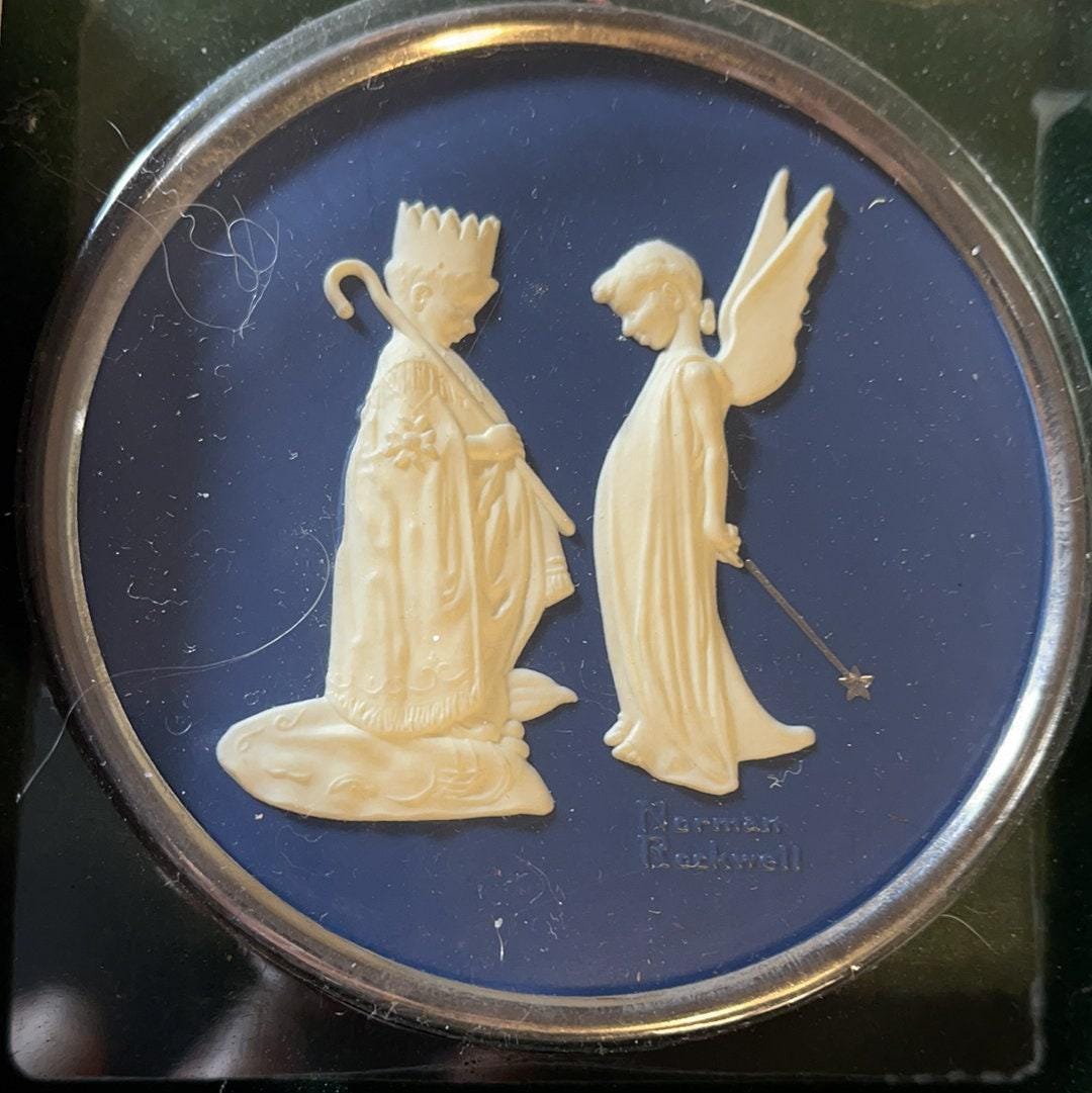 Hallmark, Norman Rockwell #4 - Dress Rehersal, Dated 1983, Cameo Ornament, QX300-7