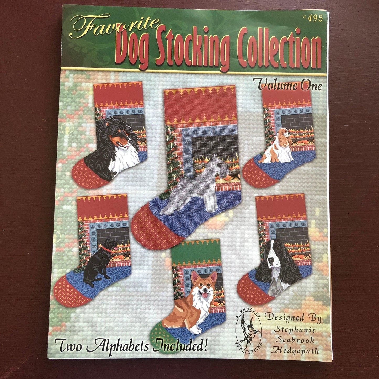 Favorite Dog Stocking Collection, Pegasus, Stephanie Seabrook Hedgepath, Counted Cross Stitch Patterns* *Two Alphabets Included