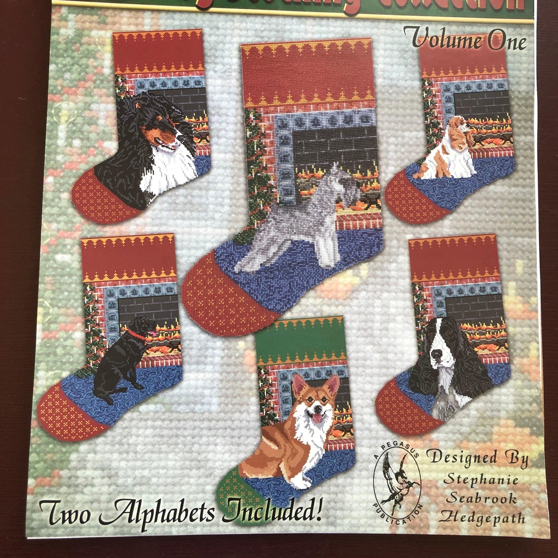 Favorite Dog Stocking Collection, Pegasus, Stephanie Seabrook Hedgepath, Counted Cross Stitch Patterns* *Two Alphabets Included