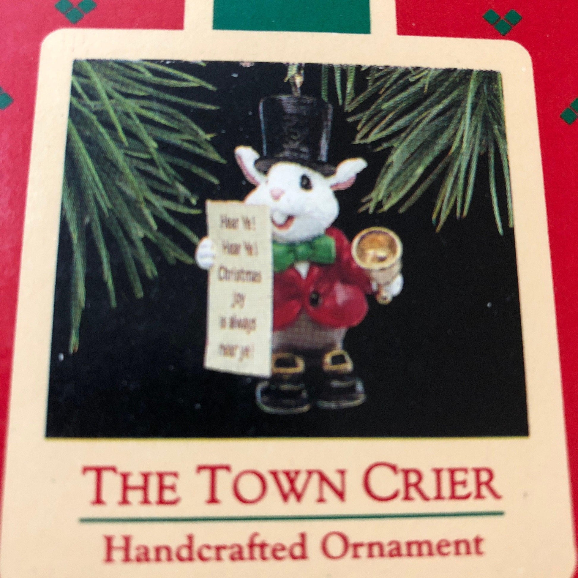 Hallmark, The Town Crier, Vintage 1988, Keepsake Ornament, QX4734, Handcrafted