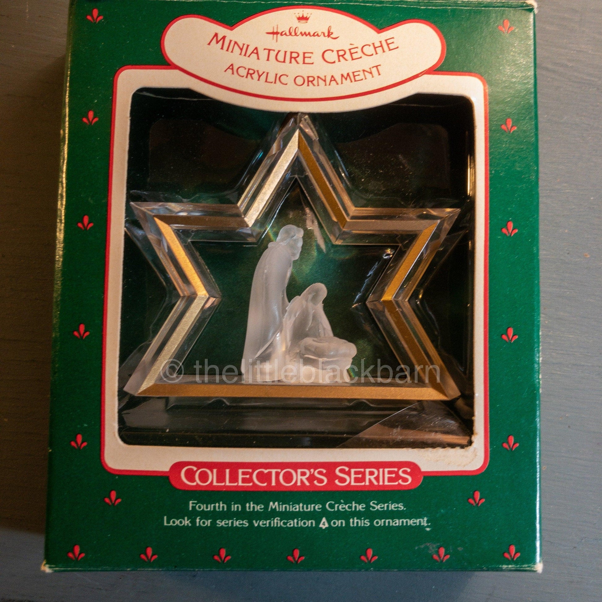 Hallmark, Miniature Creche, Forth In A Series, Vintage 1984, Acrylic Ornament, QX4034