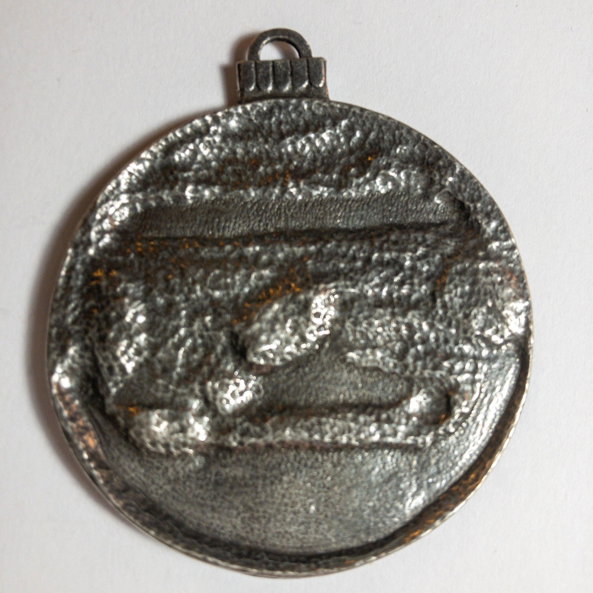 Pewter, Seasons Greetings, Country Store, Pickup & Christmas Tree, Vintage 1990, Ornament