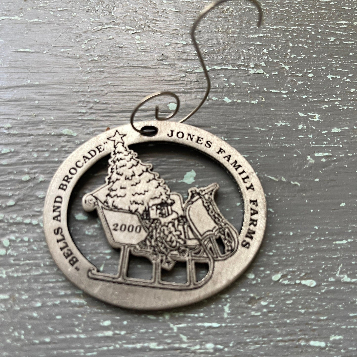Pewter, Jones Family Farms, "Bells and Brocade", Dated 2000, Christmas Tree Ornament