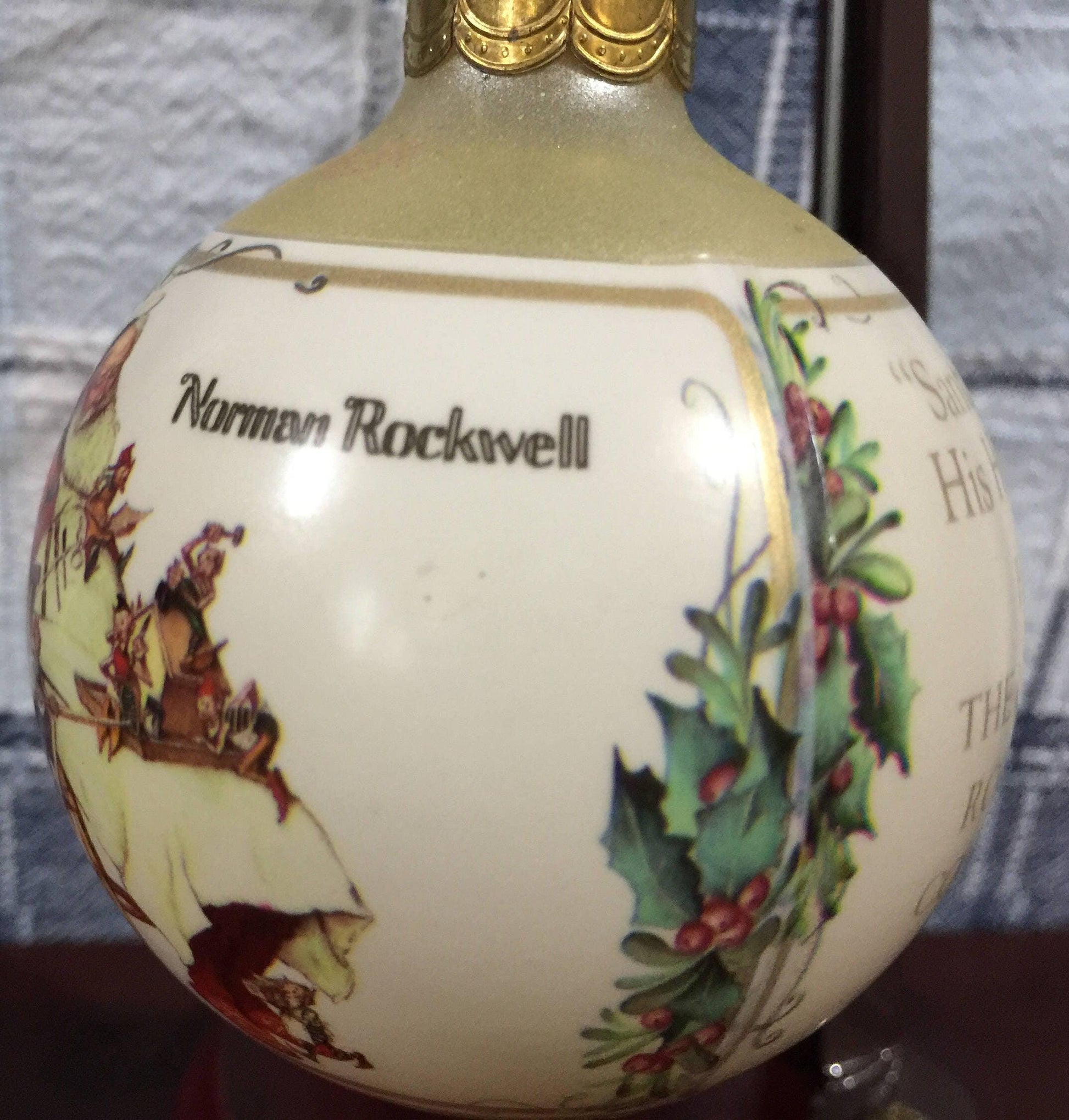 Hallmark Norman Rockwell Christmas ornament dated 1991 Santa and his Helpers