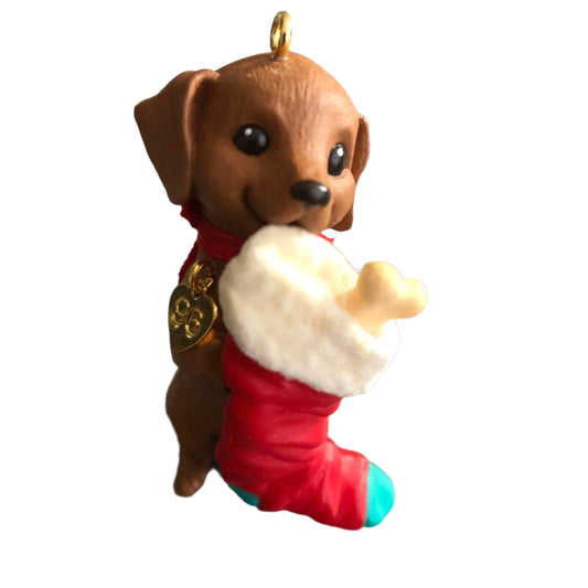 Hallmark, Puppy Love #6, Dachshund, Dated 1996, Keepsake Ornament, QX5651