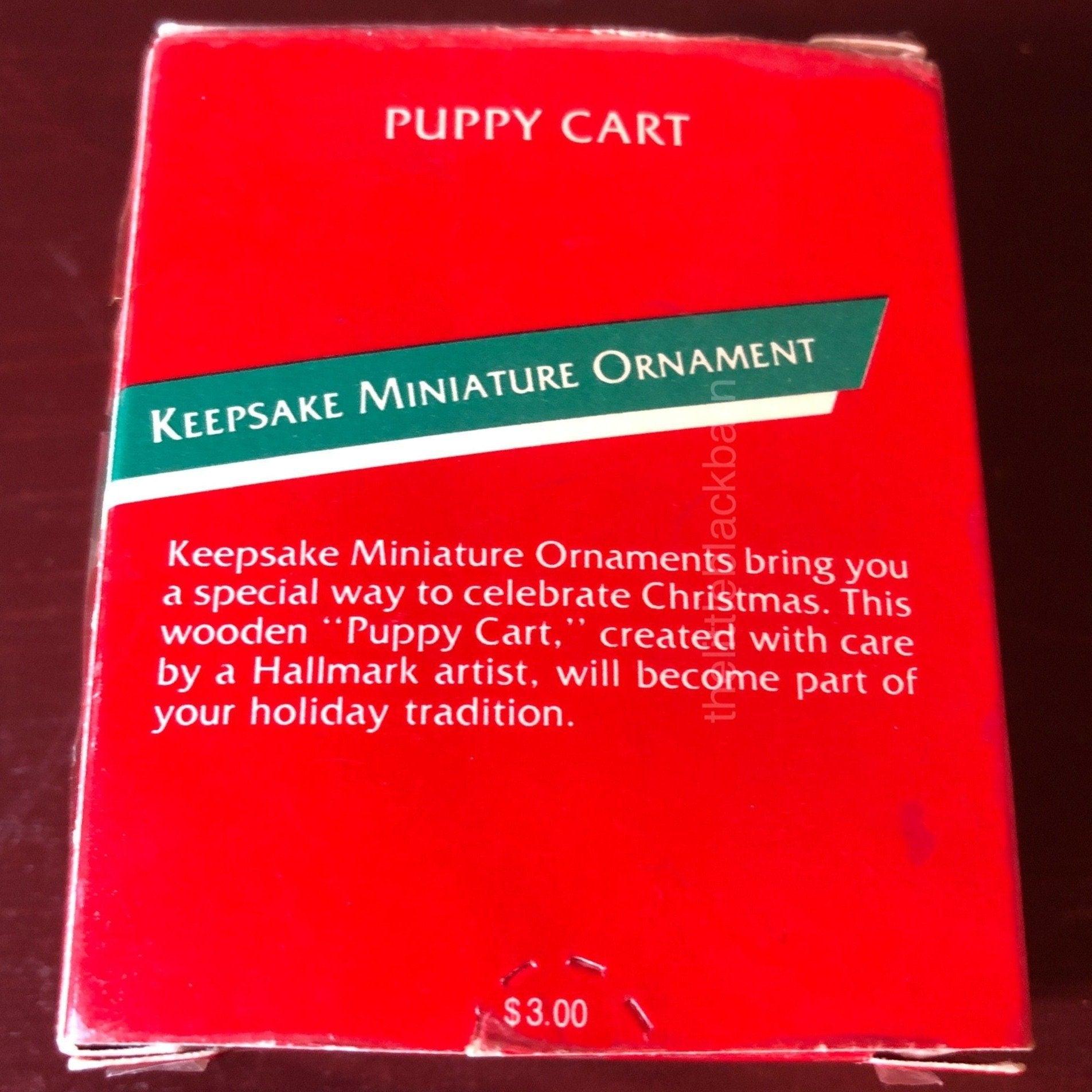 Hallmark, Puppy Cart, Miniature, Vintage 1989, Keepsake Ornament, QXM5715