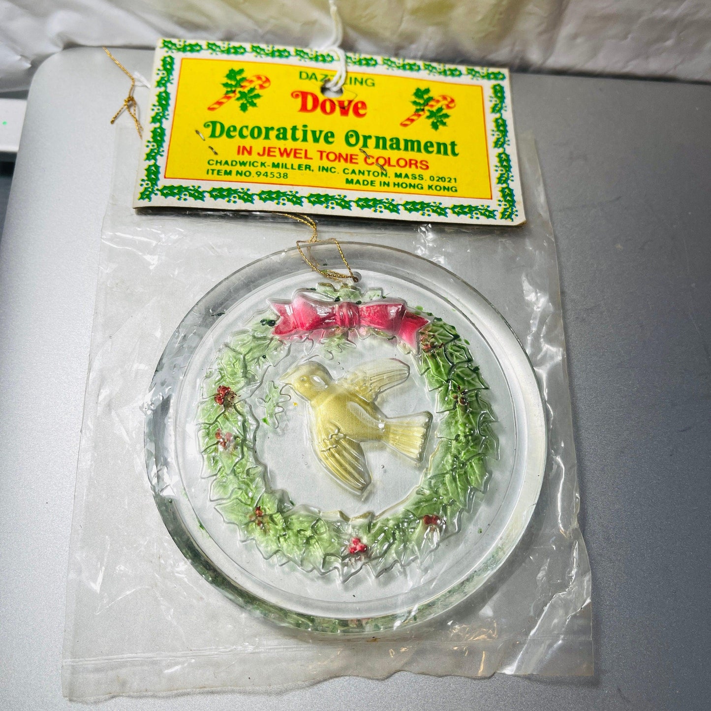 Chadwick-Miller, Dazzling Dove, In Jewel Tone Colors, Vintage Acrylic Ornament