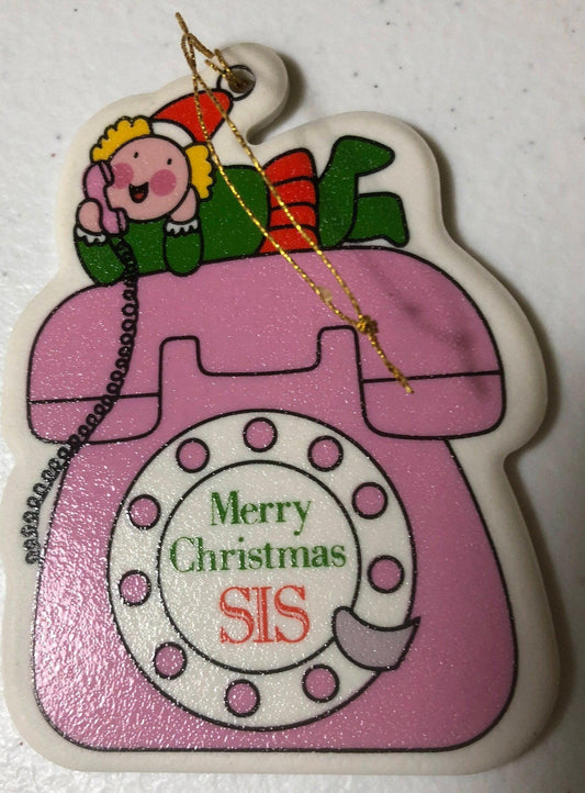 Merry Christmas "SIS" Avon Gift Collection, Vintage, Christmas Tree Ornament