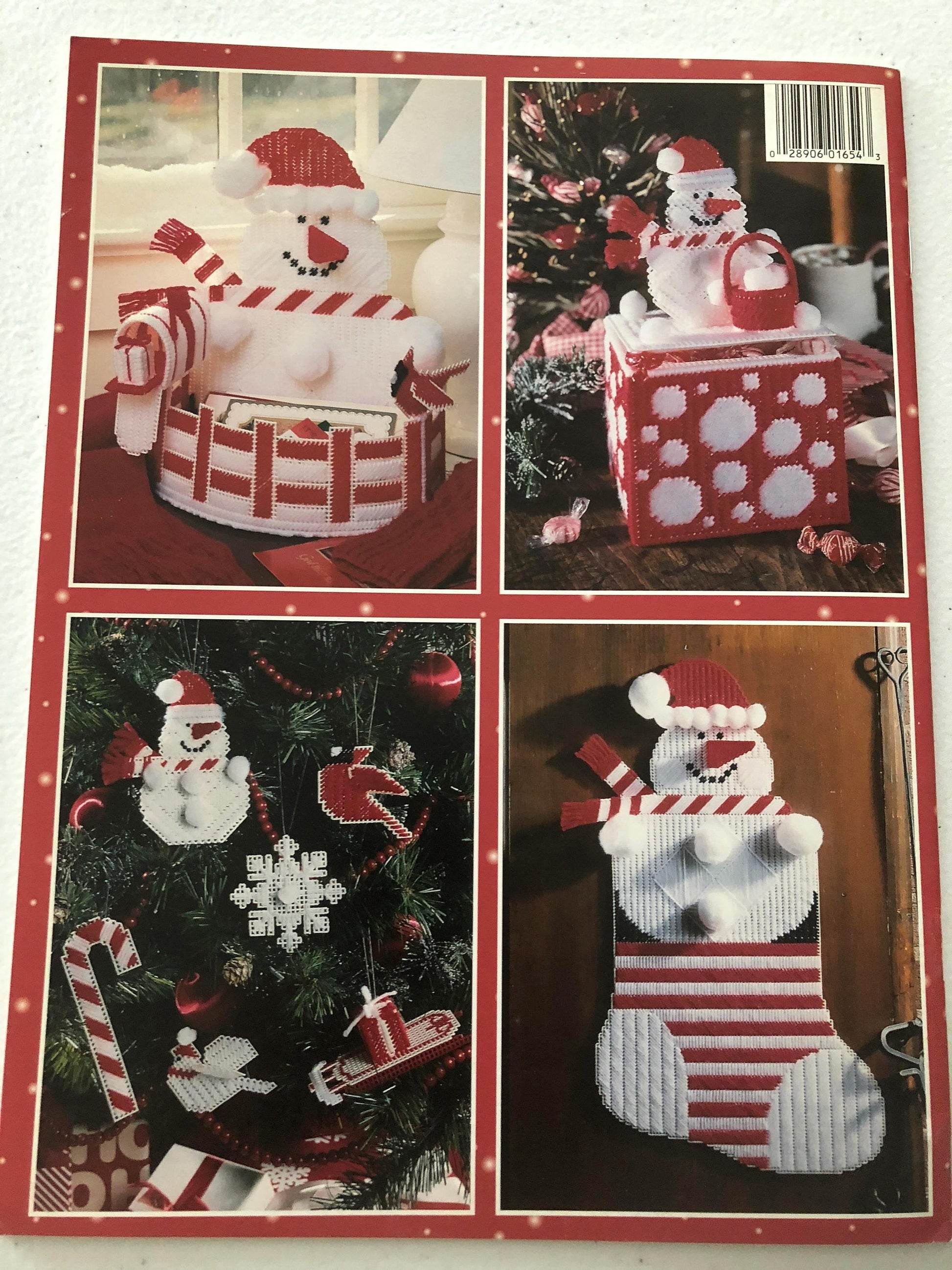 Leisure Arts, Snowman Christmas in Plastic Canvas, by Dick Martin, Leaflet 1654 Vintage 1996