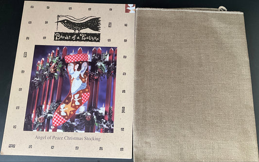 Birds of a Feather Angel of Peace Christmas Stocking cross stitch chart with Sparrow 28 count 30”x22” fabric(discontinued)included!