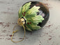 Elegant eggplant with hand painted leaves Christmas holiday ornament
