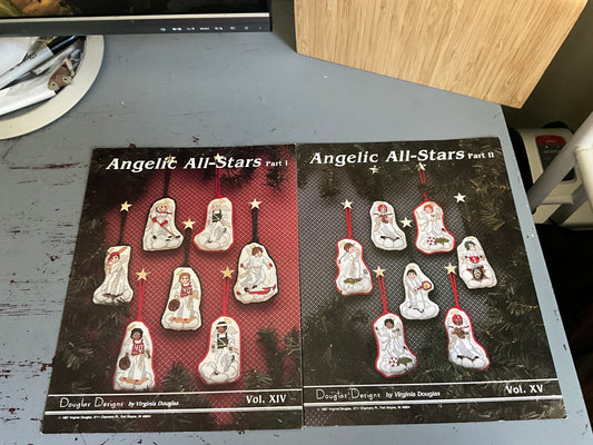 Douglas Designs Angelic All-Stars part 1 & 2 set of 2 cross stitch charts