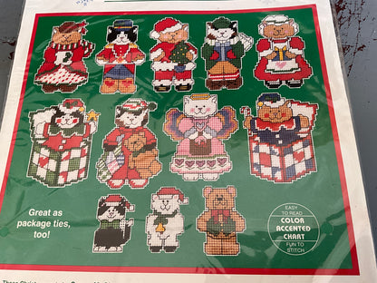 Dimensions Christmas Cats Ornaments kit on plastic canvas