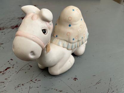 Genuine Jonathan & David camel with decorated hump blanket, bridal, & head cover figurine