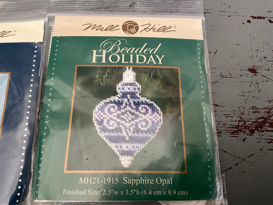Mill Hill set of 4 beaded holiday ornament kits see pictures and description