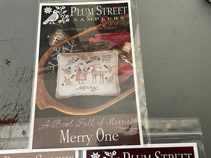 Plum Street Samplers A Bowl Full of Merries Merry 1-3 set of 3 cross stitch charts