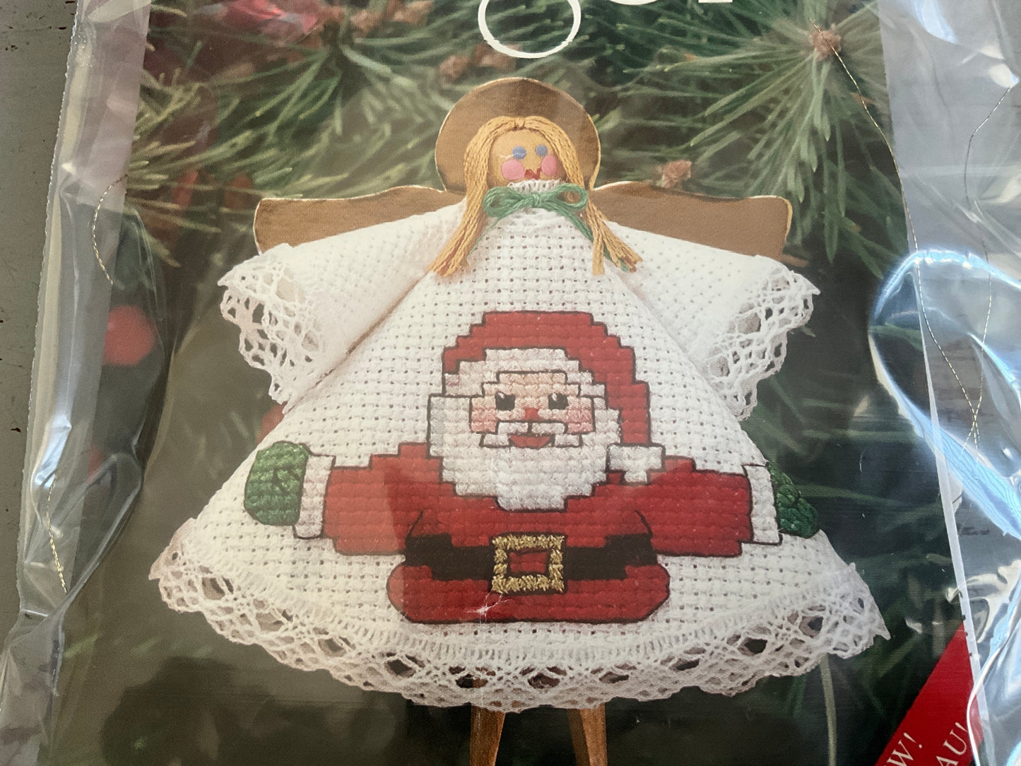 Pointe de Croix Comple Angel with Santa Claus dress counted cross stitch kit