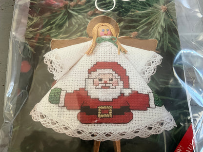 Pointe de Croix Comple Angel with Santa Claus dress counted cross stitch kit