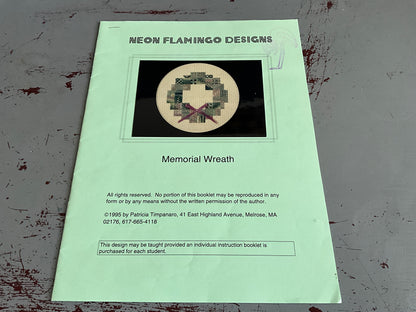Neon Flamingo Designs Memorial Wreath cross stitch chart