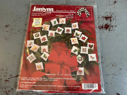 Janlynn Mini Suoer Value Pack321-46 set of 24 ornamental pillows counted cross stitch kit