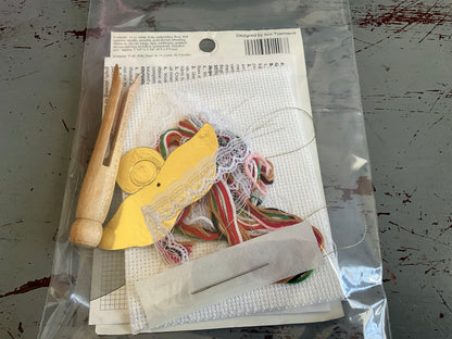 Pointe de Croix Comple Angel with Santa Claus dress counted cross stitch kit