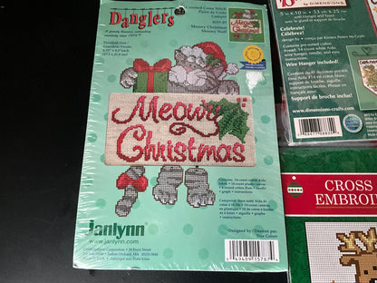 Christmas cross stitch kits st of 3 see pictures & description*