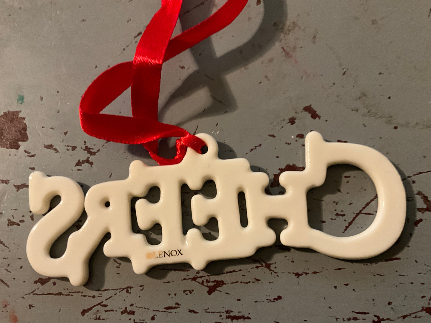 Lenox Greetings for the Season cheers Tag ornament