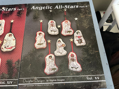 Douglas Designs Angelic All-Stars part 1 & 2 set of 2 cross stitch charts