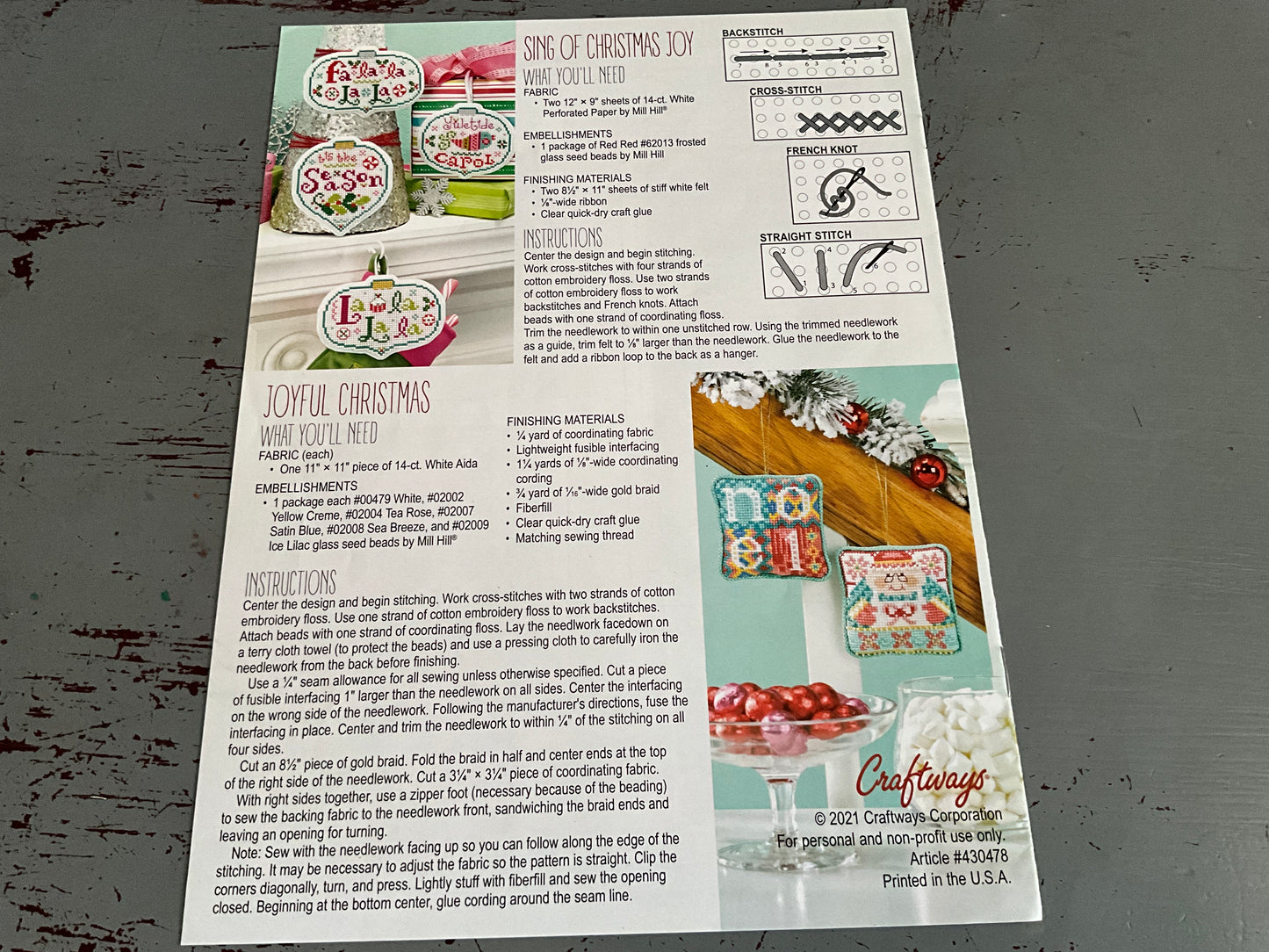 Craftways Sweet Memories 12 cross stitch charts booklet