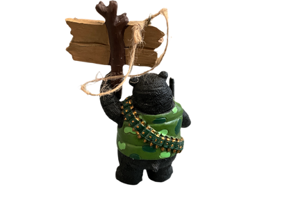 RIGHT TO BEAR ARMS Bear with guns & ammunition belt  Christmas holiday ornament