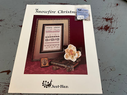 Just Nan Snowfire Christmas cross stitch chart with bead embellishments pack
