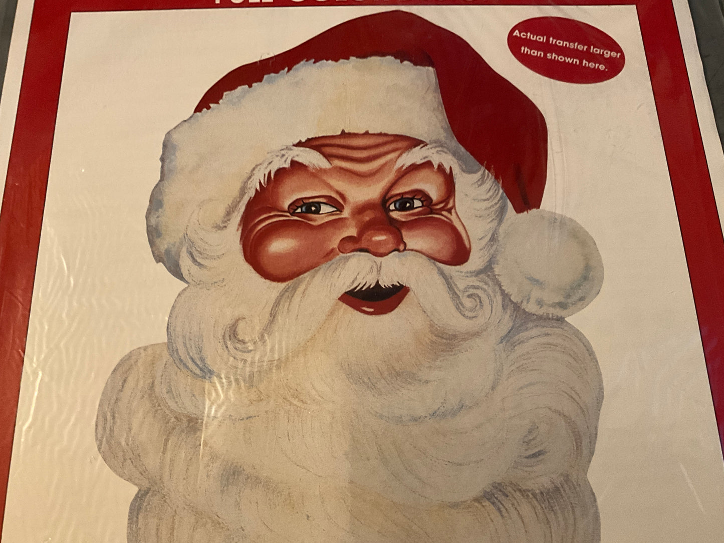 Dizzle Santa Clause face full color iron on transfer